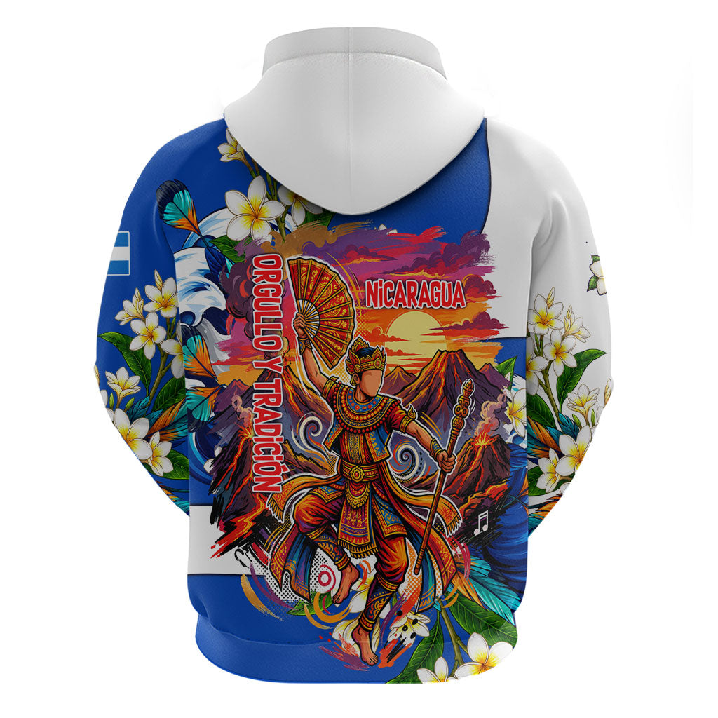 Nicaragua Independence Day Orgullo Y Tradicion Hoodie Vibrant Folkloric Dance Sacuanjoche Floral Culture