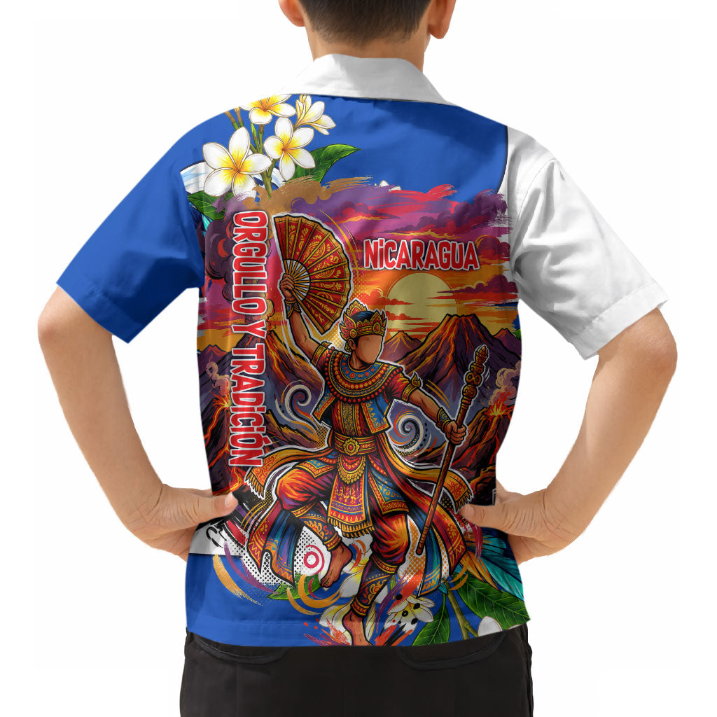 Nicaragua Independence Day Orgullo Y Tradicion Kid Hawaiian Shirt Vibrant Folkloric Dance Sacuanjoche Floral Culture