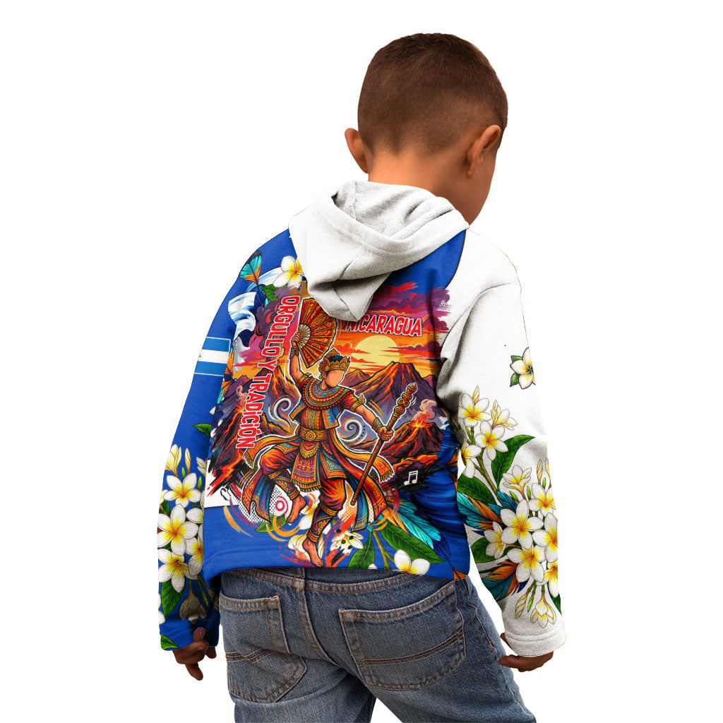 Nicaragua Independence Day Orgullo Y Tradicion Kid Hoodie Vibrant Folkloric Dance Sacuanjoche Floral Culture