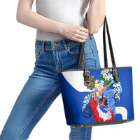 Nicaragua Independence Day Orgullo Y Tradicion Leather Tote Bag Vibrant Folkloric Dance Sacuanjoche Floral Culture