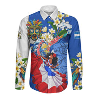 Nicaragua Independence Day Orgullo Y Tradicion Long Sleeve Button Shirt Vibrant Folkloric Dance Sacuanjoche Floral Culture