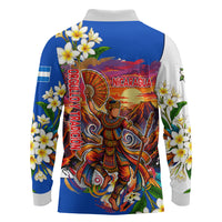 Nicaragua Independence Day Orgullo Y Tradicion Long Sleeve Polo Shirt Vibrant Folkloric Dance Sacuanjoche Floral Culture