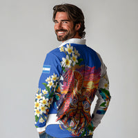 Nicaragua Independence Day Orgullo Y Tradicion Long Sleeve Polo Shirt Vibrant Folkloric Dance Sacuanjoche Floral Culture