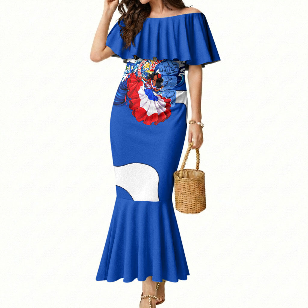 Nicaragua Independence Day Orgullo Y Tradicion Mermaid Dress Vibrant Folkloric Dance Sacuanjoche Floral Culture