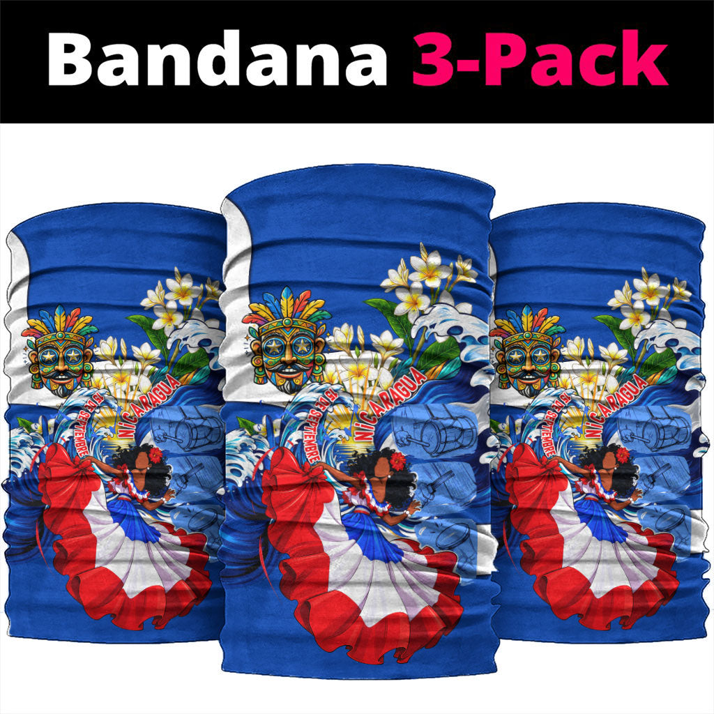 Nicaragua Independence Day Orgullo Y Tradicion Neck Gaiter Vibrant Folkloric Dance Sacuanjoche Floral Culture