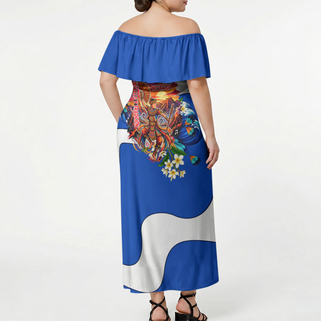 Nicaragua Independence Day Orgullo Y Tradicion Off Shoulder Maxi Dress Vibrant Folkloric Dance Sacuanjoche Floral Culture