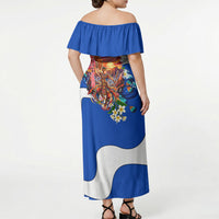 Nicaragua Independence Day Orgullo Y Tradicion Off Shoulder Maxi Dress Vibrant Folkloric Dance Sacuanjoche Floral Culture