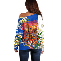 Nicaragua Independence Day Orgullo Y Tradicion Off Shoulder Sweater Vibrant Folkloric Dance Sacuanjoche Floral Culture