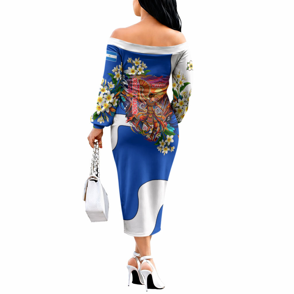 Nicaragua Independence Day Orgullo Y Tradicion Off The Shoulder Long Sleeve Dress Vibrant Folkloric Dance Sacuanjoche Floral Culture