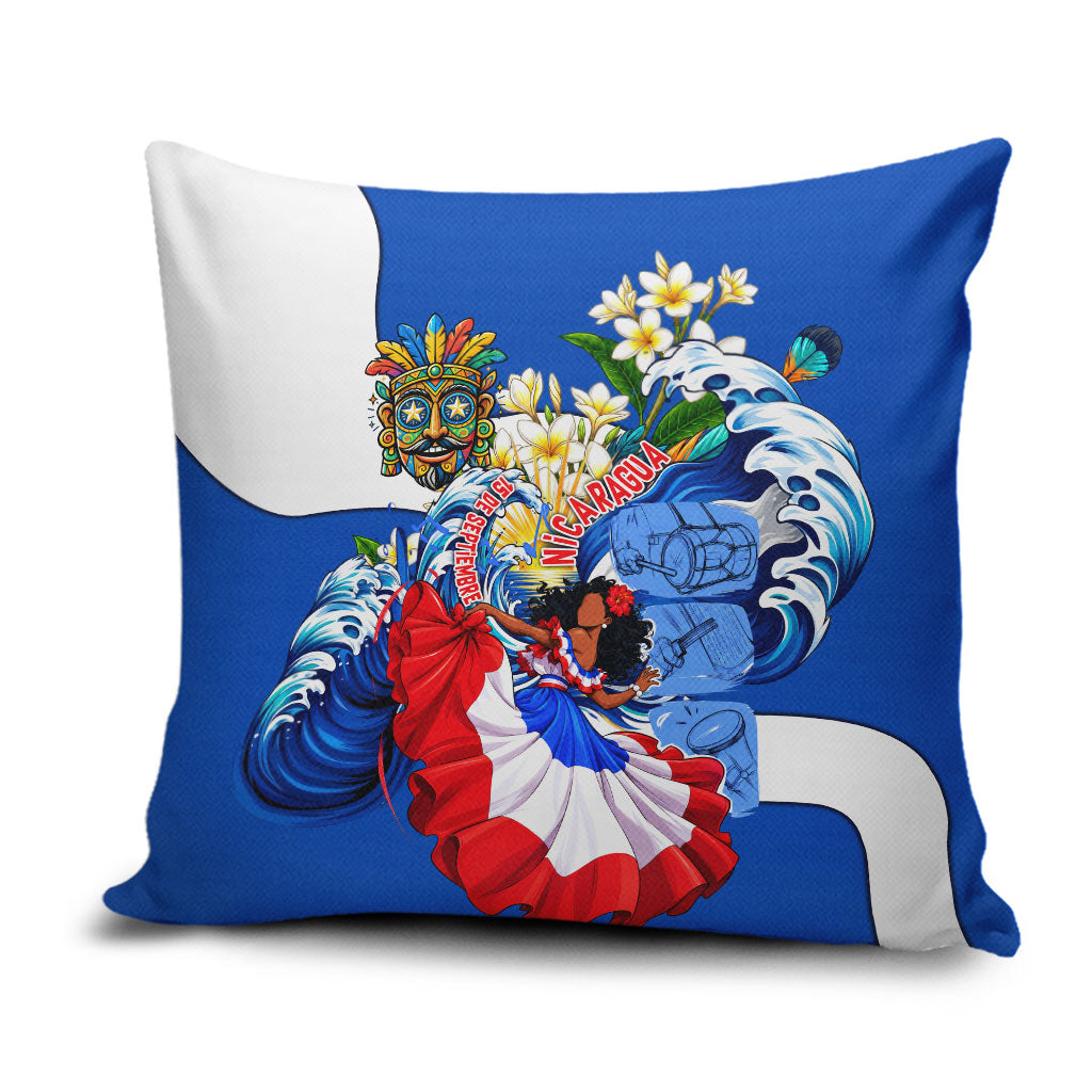 Nicaragua Independence Day Orgullo Y Tradicion Pillow Cover Vibrant Folkloric Dance Sacuanjoche Floral Culture