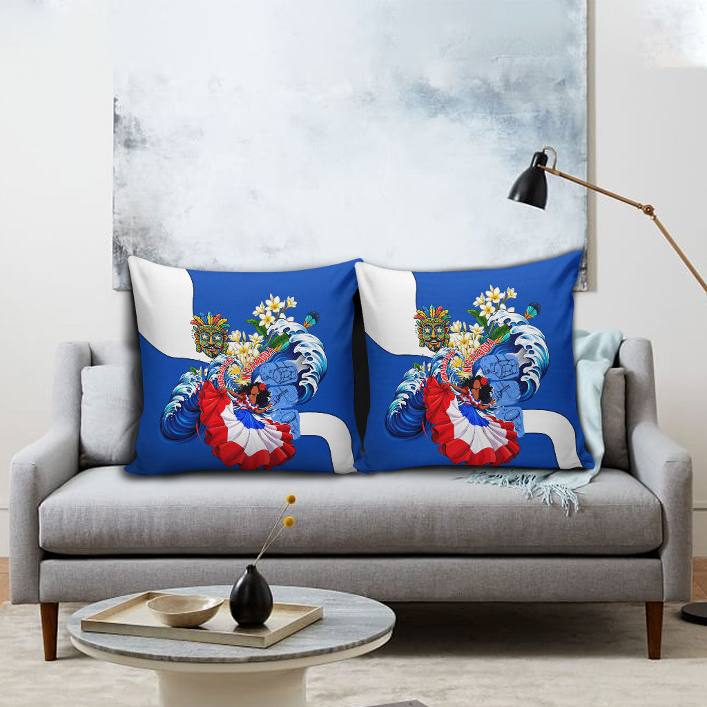 Nicaragua Independence Day Orgullo Y Tradicion Pillow Cover Vibrant Folkloric Dance Sacuanjoche Floral Culture