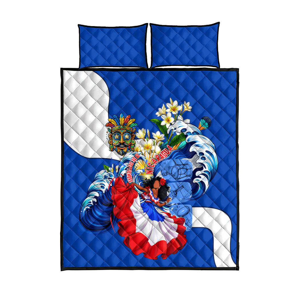 Nicaragua Independence Day Orgullo Y Tradicion Quilt Bed Set Vibrant Folkloric Dance Sacuanjoche Floral Culture