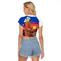 Nicaragua Independence Day Orgullo Y Tradicion Raglan Cropped T Shirt Vibrant Folkloric Dance Sacuanjoche Floral Culture