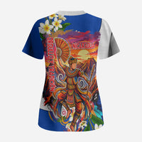 Nicaragua Independence Day Orgullo Y Tradicion Scrub Top Vibrant Folkloric Dance Sacuanjoche Floral Culture