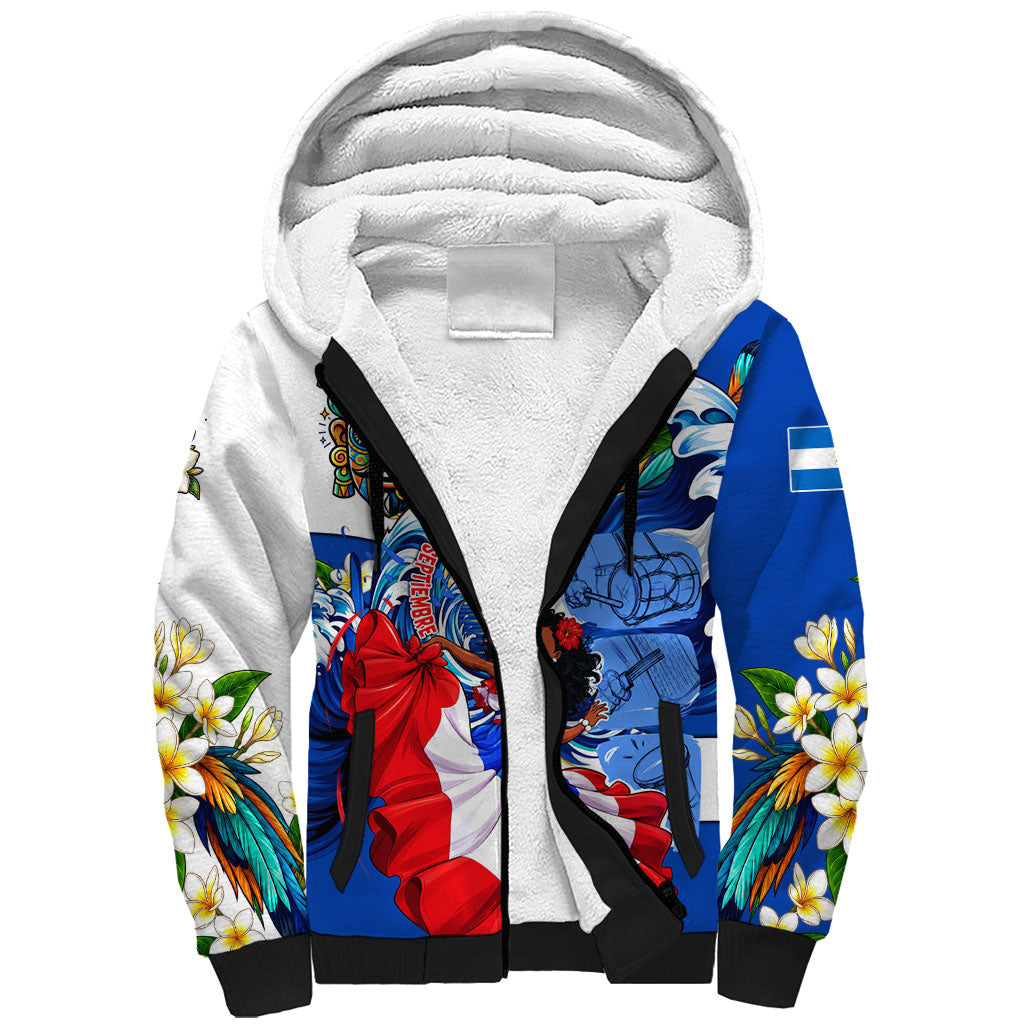 Nicaragua Independence Day Orgullo Y Tradicion Sherpa Hoodie Vibrant Folkloric Dance Sacuanjoche Floral Culture