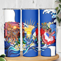 Nicaragua Independence Day Orgullo Y Tradicion Skinny Tumbler Vibrant Folkloric Dance Sacuanjoche Floral Culture