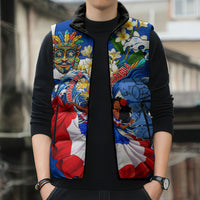 Nicaragua Independence Day Orgullo Y Tradicion Sleeveless Puffer Jacket Vibrant Folkloric Dance Sacuanjoche Floral Culture