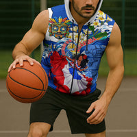 Nicaragua Independence Day Orgullo Y Tradicion Sleeveless Zip Hoodie Vibrant Folkloric Dance Sacuanjoche Floral Culture