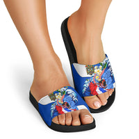 Nicaragua Independence Day Orgullo Y Tradicion Slide Sandals Vibrant Folkloric Dance Sacuanjoche Floral Culture