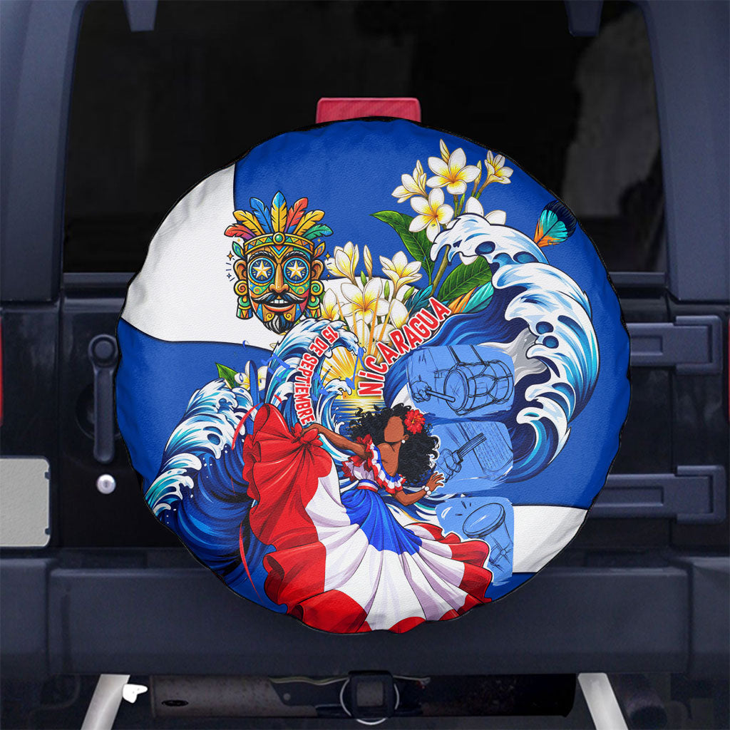 Nicaragua Independence Day Orgullo Y Tradicion Spare Tire Cover Vibrant Folkloric Dance Sacuanjoche Floral Culture