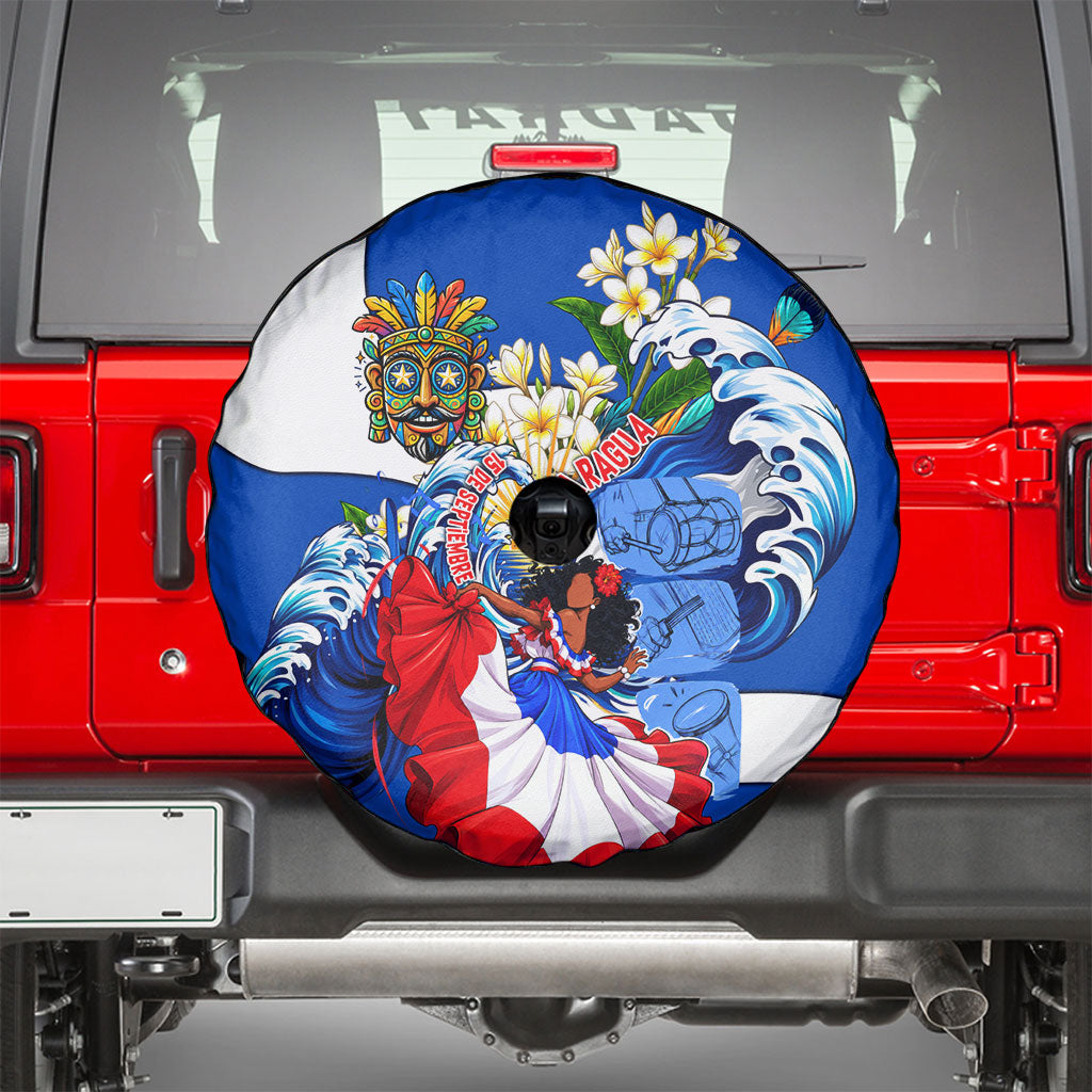 Nicaragua Independence Day Orgullo Y Tradicion Spare Tire Cover Vibrant Folkloric Dance Sacuanjoche Floral Culture