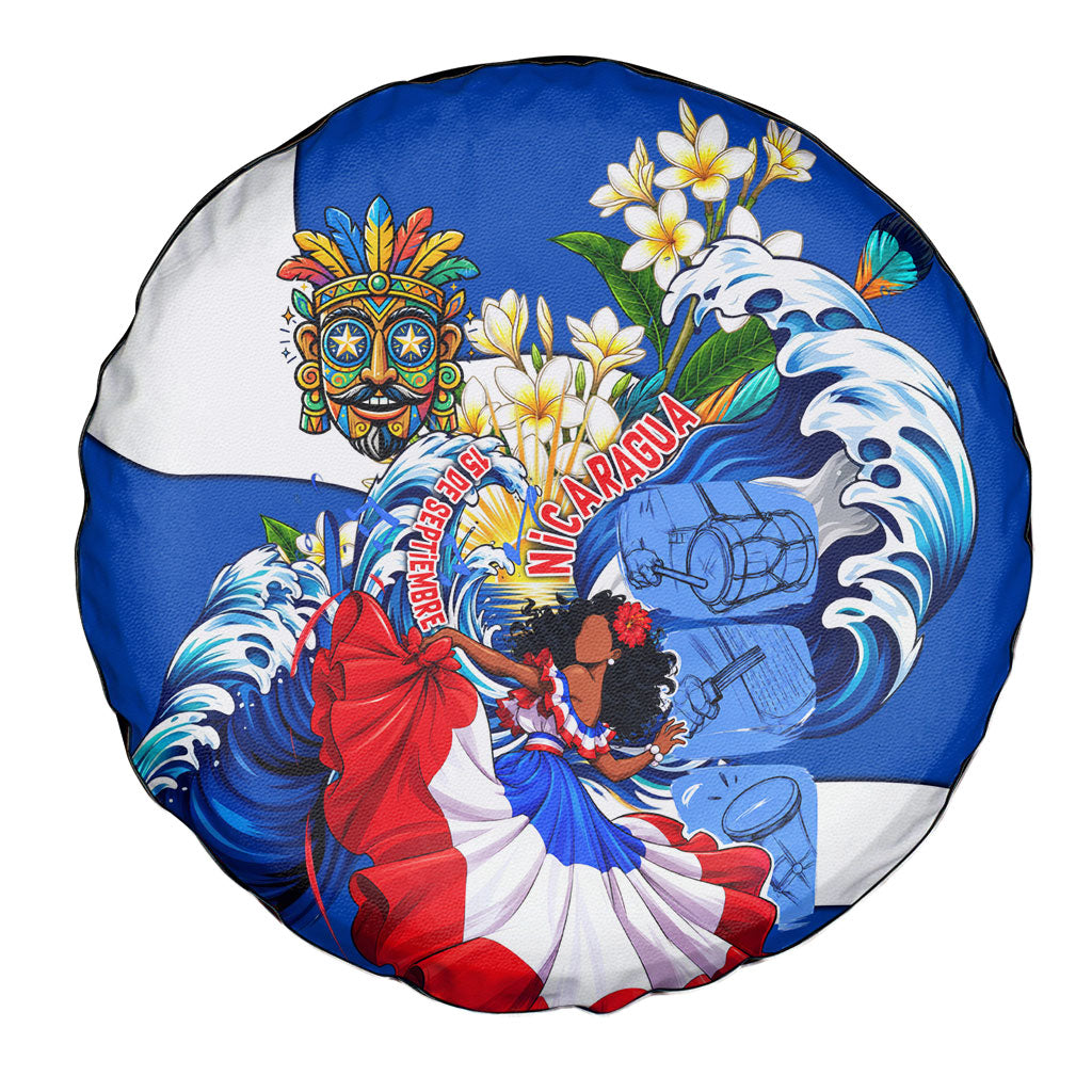 Nicaragua Independence Day Orgullo Y Tradicion Spare Tire Cover Vibrant Folkloric Dance Sacuanjoche Floral Culture