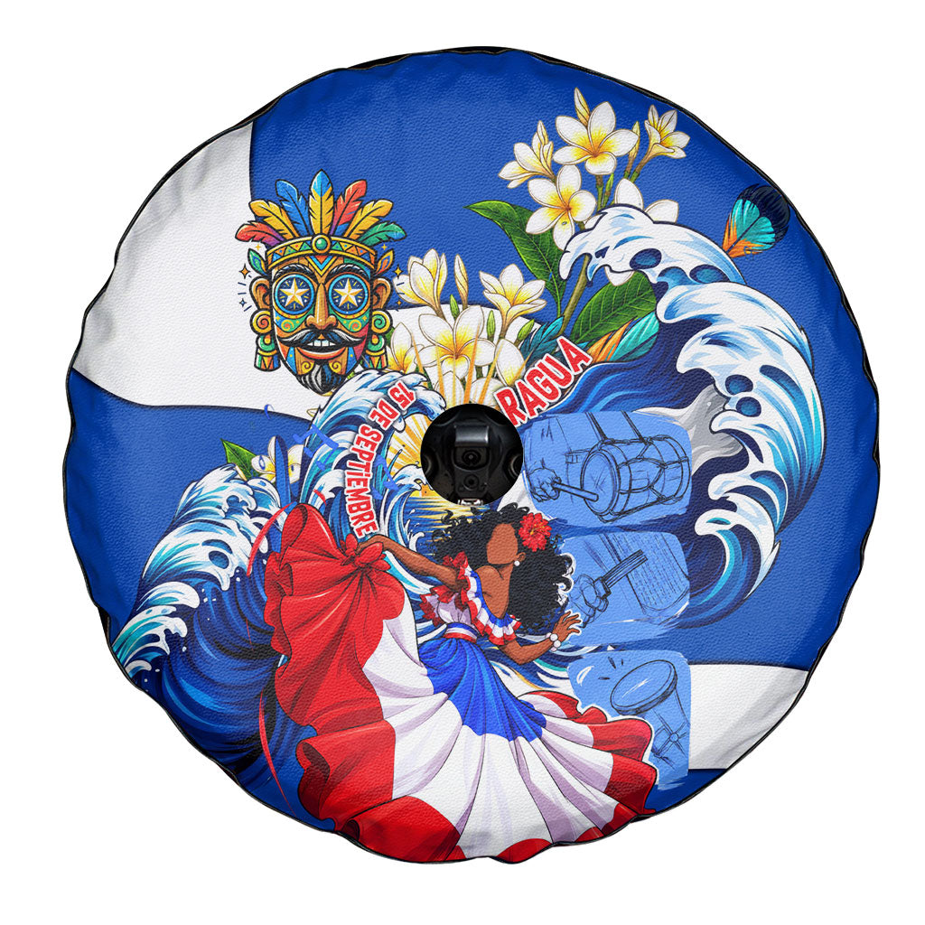 Nicaragua Independence Day Orgullo Y Tradicion Spare Tire Cover Vibrant Folkloric Dance Sacuanjoche Floral Culture