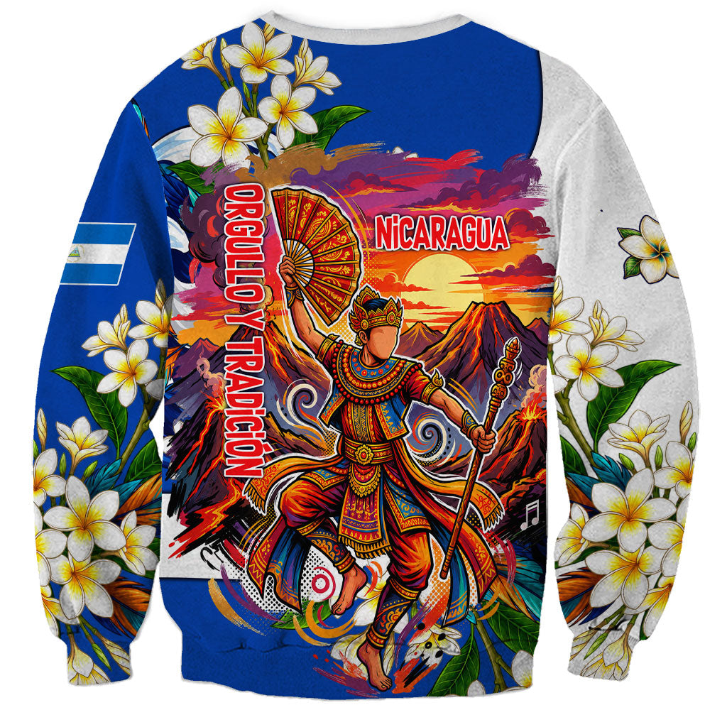 Nicaragua Independence Day Orgullo Y Tradicion Sweatshirt Vibrant Folkloric Dance Sacuanjoche Floral Culture