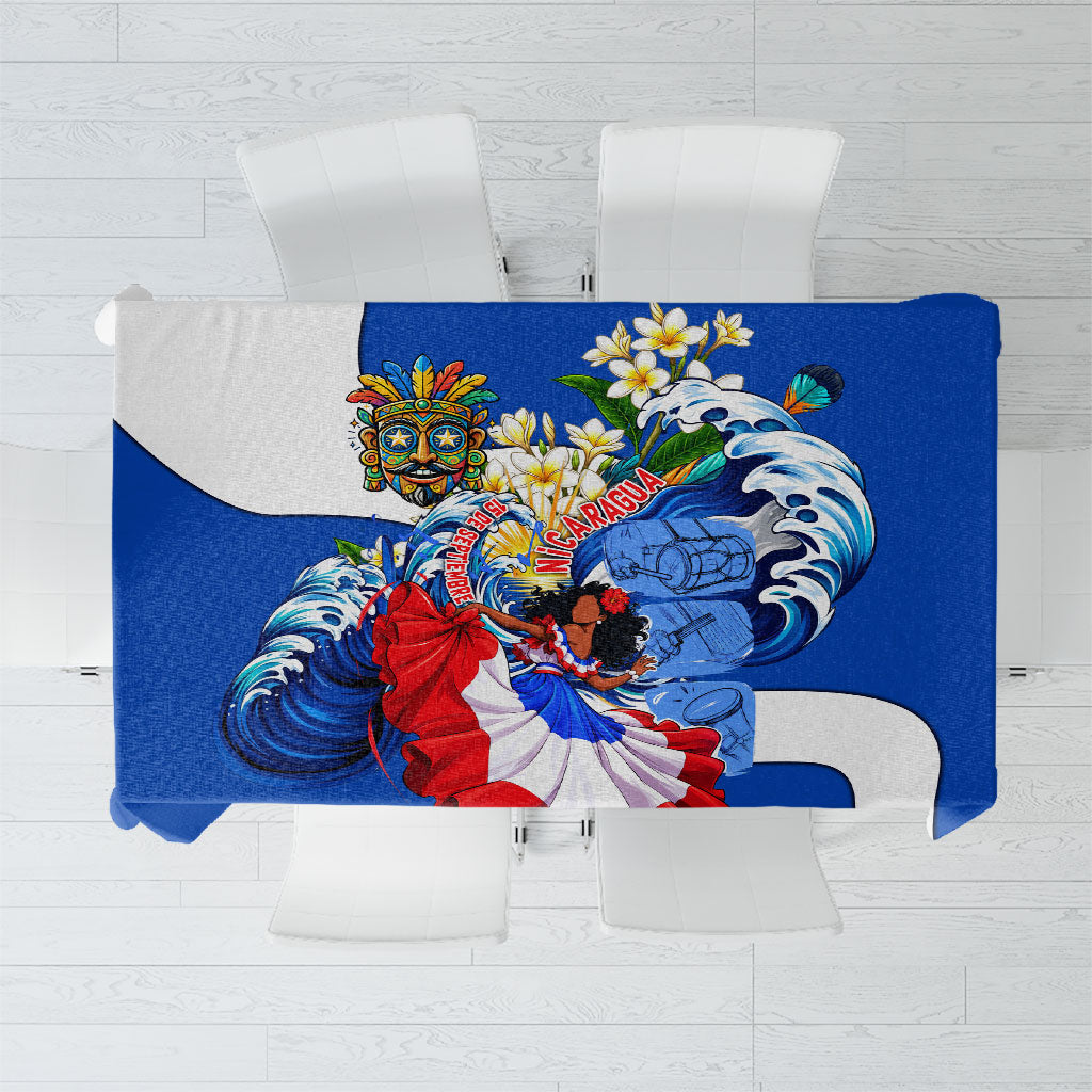 Nicaragua Independence Day Orgullo Y Tradicion Tablecloth Vibrant Folkloric Dance Sacuanjoche Floral Culture