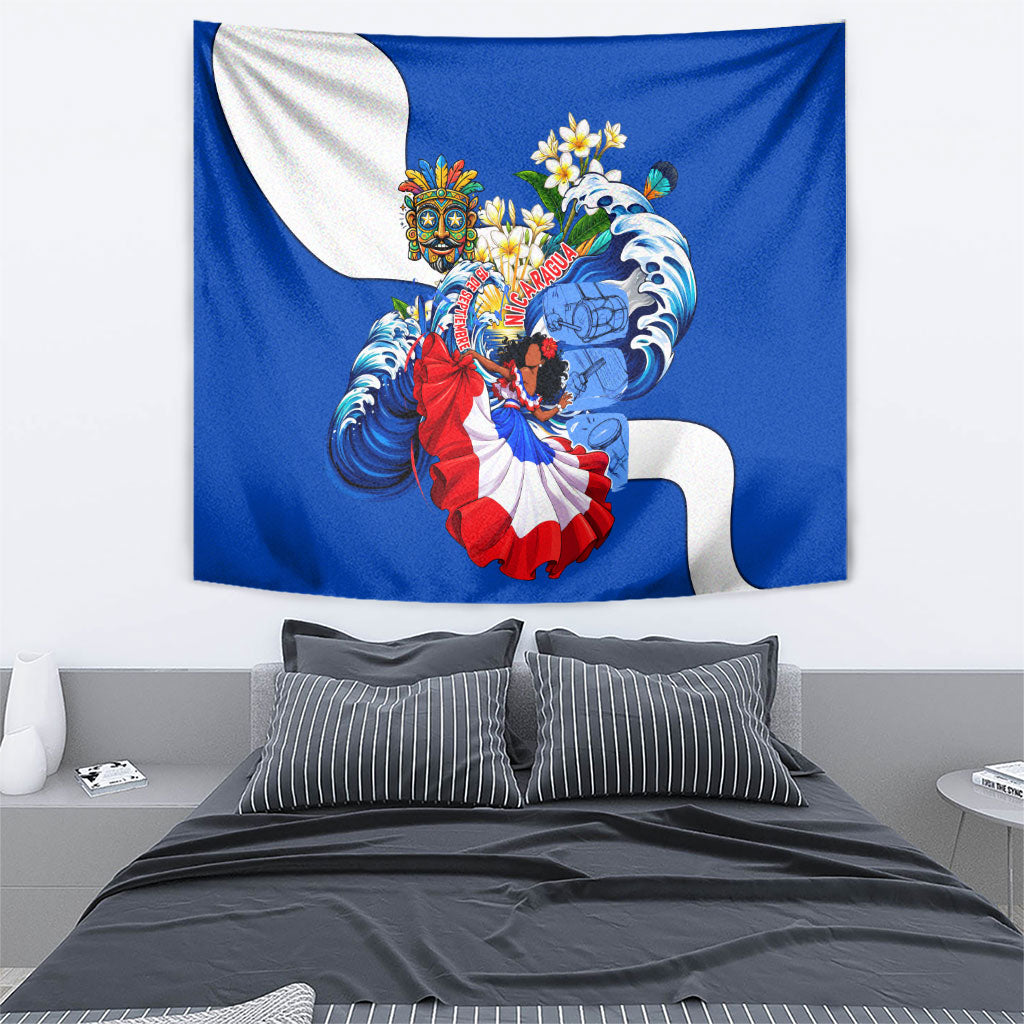Nicaragua Independence Day Orgullo Y Tradicion Tapestry Vibrant Folkloric Dance Sacuanjoche Floral Culture
