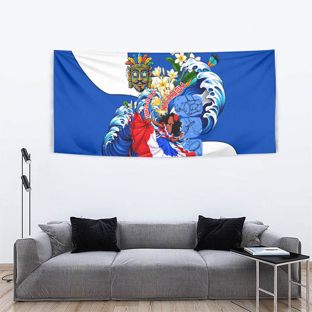 Nicaragua Independence Day Orgullo Y Tradicion Tapestry Vibrant Folkloric Dance Sacuanjoche Floral Culture
