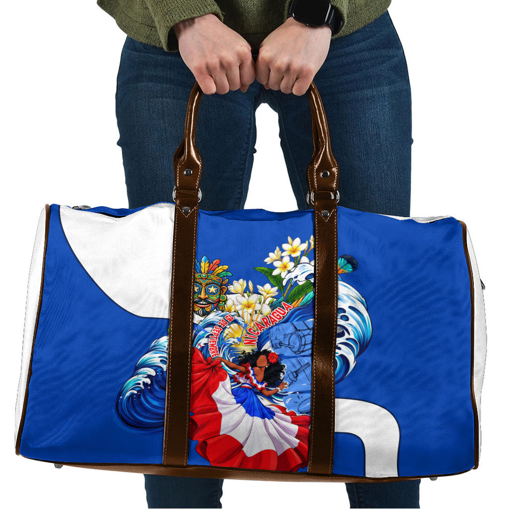 Nicaragua Independence Day Orgullo Y Tradicion Travel Bag Vibrant Folkloric Dance Sacuanjoche Floral Culture