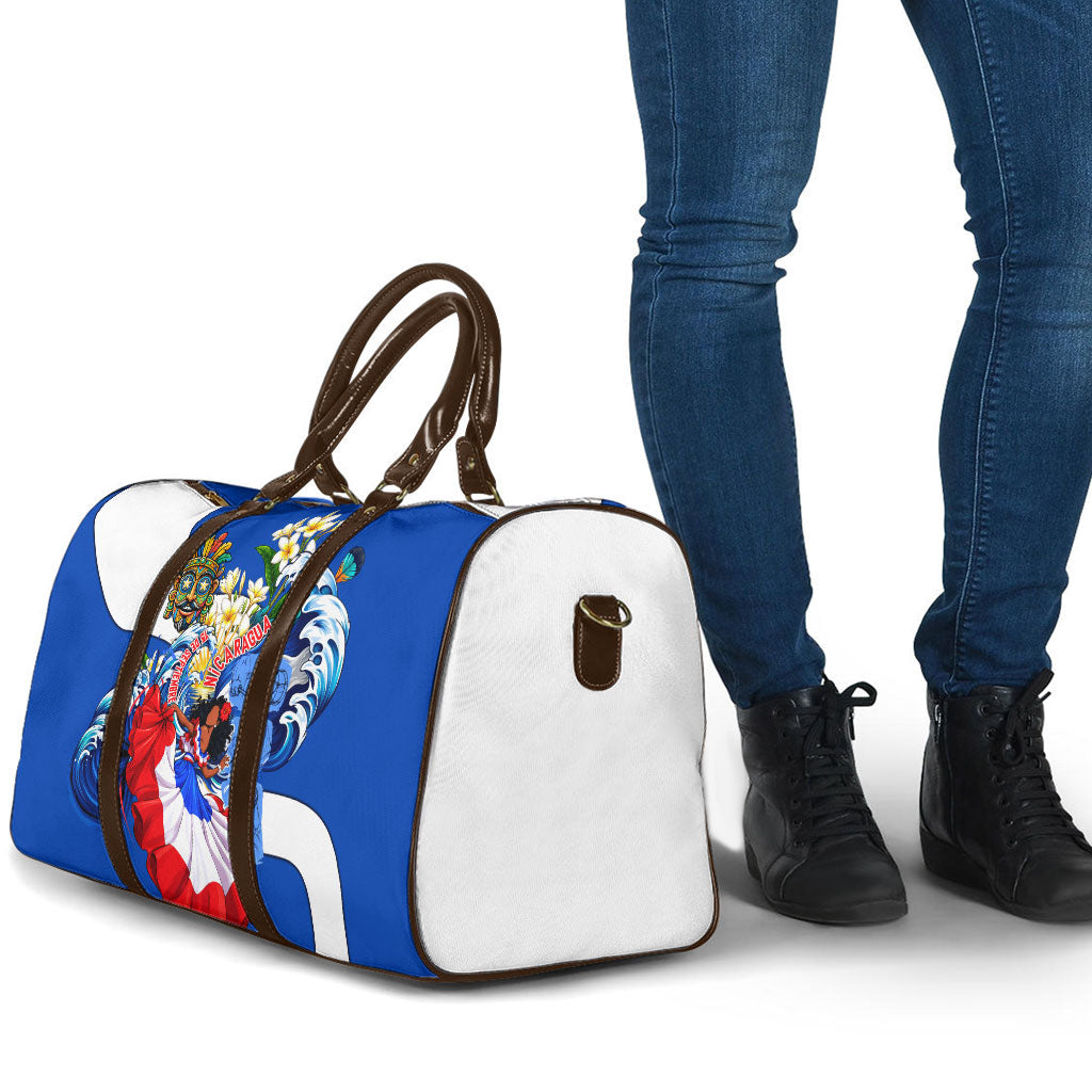 Nicaragua Independence Day Orgullo Y Tradicion Travel Bag Vibrant Folkloric Dance Sacuanjoche Floral Culture