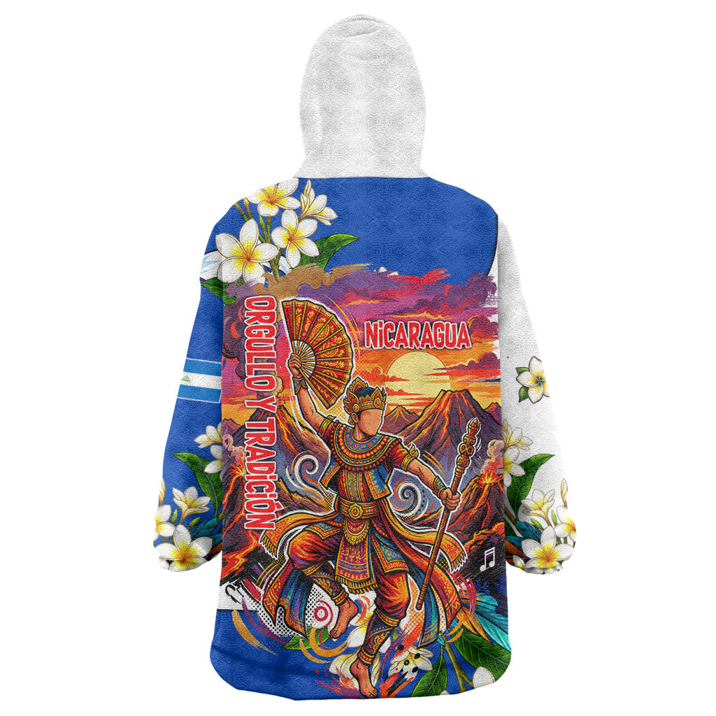 Nicaragua Independence Day Orgullo Y Tradicion Wearable Blanket Hoodie Vibrant Folkloric Dance Sacuanjoche Floral Culture
