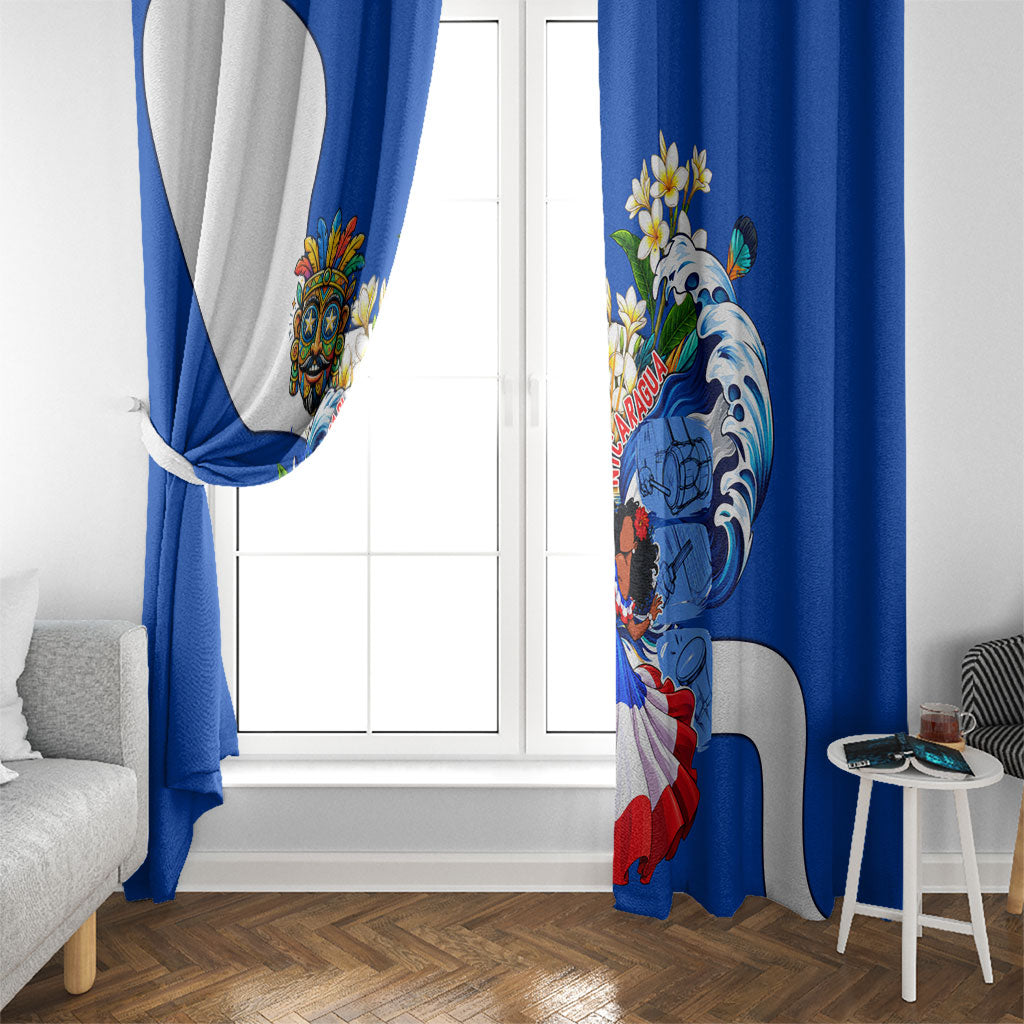 Nicaragua Independence Day Orgullo Y Tradicion Window Curtain Vibrant Folkloric Dance Sacuanjoche Floral Culture
