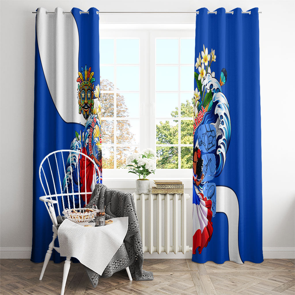 Nicaragua Independence Day Orgullo Y Tradicion Window Curtain Vibrant Folkloric Dance Sacuanjoche Floral Culture