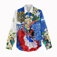 Nicaragua Independence Day Orgullo Y Tradicion Women Casual Shirt Vibrant Folkloric Dance Sacuanjoche Floral Culture
