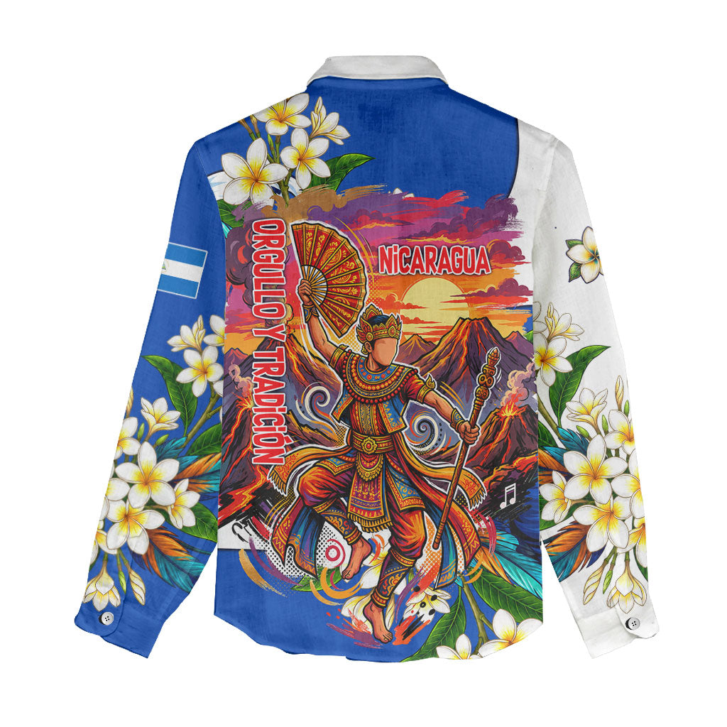 Nicaragua Independence Day Orgullo Y Tradicion Women Casual Shirt Vibrant Folkloric Dance Sacuanjoche Floral Culture