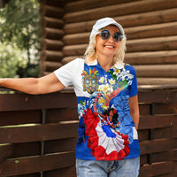 Nicaragua Independence Day Orgullo Y Tradicion Women Polo Shirt Vibrant Folkloric Dance Sacuanjoche Floral Culture