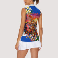 Nicaragua Independence Day Orgullo Y Tradicion Women Sleeveless Polo Shirt Vibrant Folkloric Dance Sacuanjoche Floral Culture