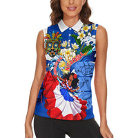 Nicaragua Independence Day Orgullo Y Tradicion Women Sleeveless Polo Shirt Vibrant Folkloric Dance Sacuanjoche Floral Culture