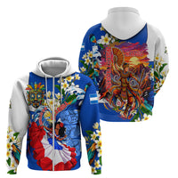 Nicaragua Independence Day Orgullo Y Tradicion Zip Hoodie Vibrant Folkloric Dance Sacuanjoche Floral Culture