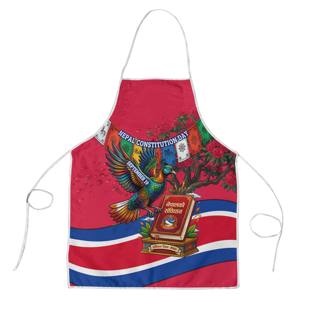 Nepal Constitution Day Apron Himalayan Temples Danphe Himalayan Monal Floral
