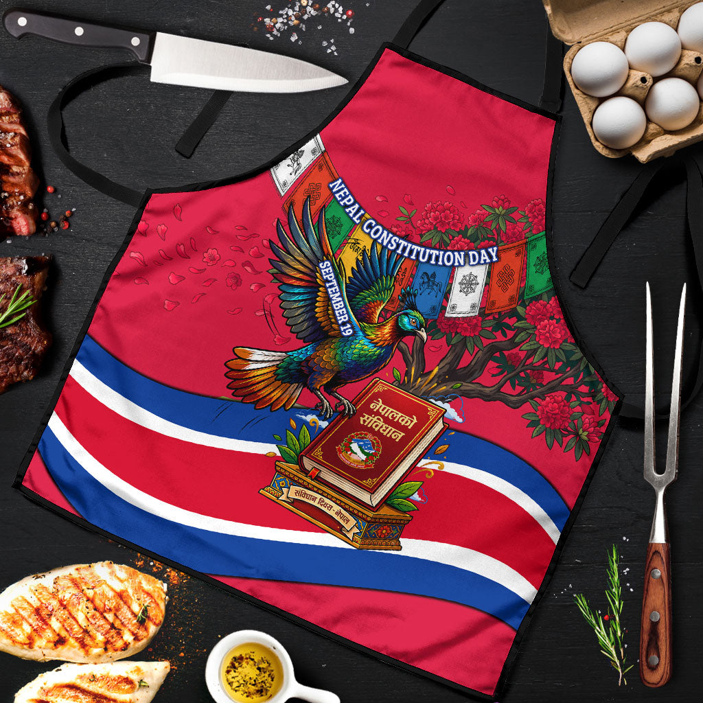 Nepal Constitution Day Apron Himalayan Temples Danphe Himalayan Monal Floral