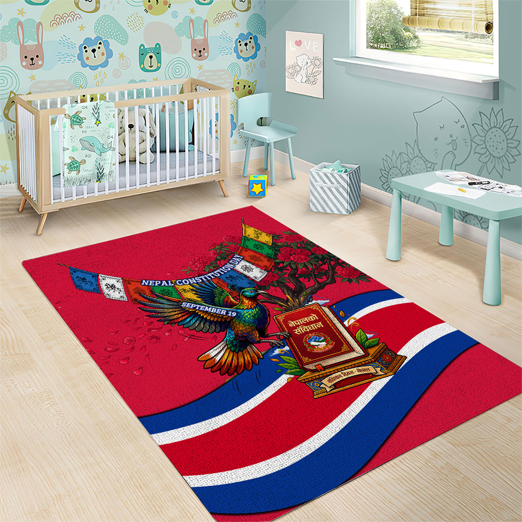 Nepal Constitution Day Area Rug Himalayan Temples Danphe Himalayan Monal Floral