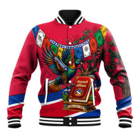 Nepal Constitution Day Baseball Jacket Himalayan Temples Danphe Himalayan Monal Floral