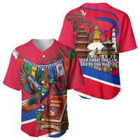 Nepal Constitution Day Baseball Jersey Himalayan Temples Danphe Himalayan Monal Floral