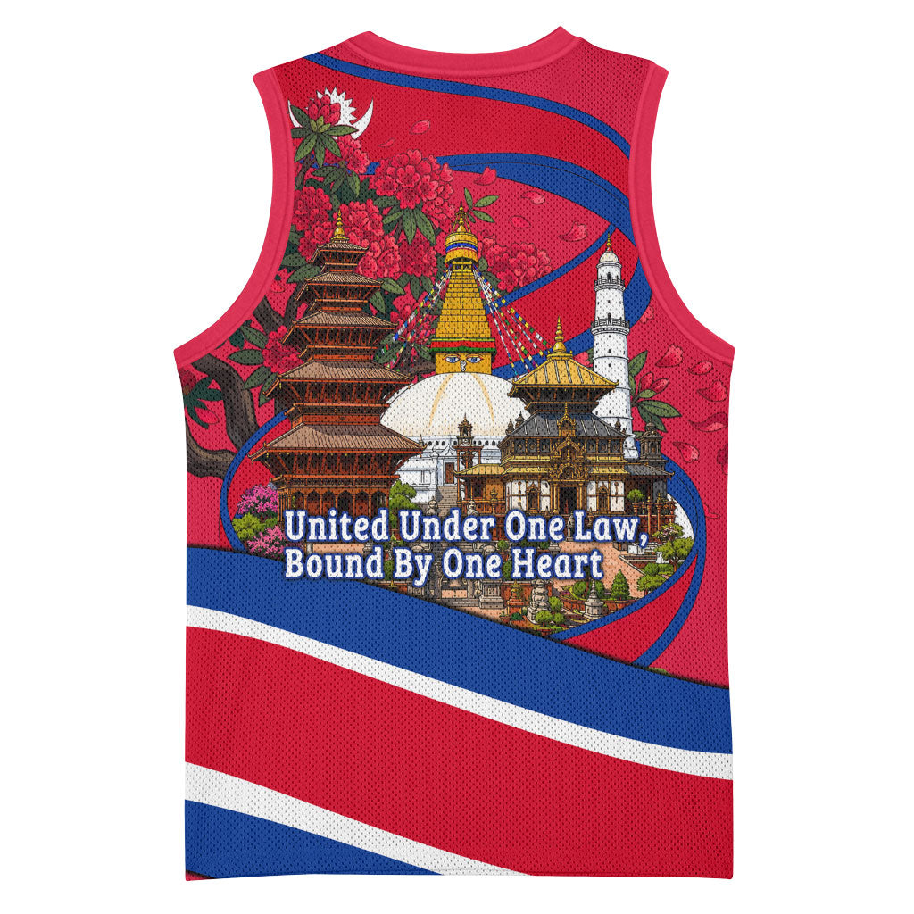 Nepal Constitution Day Basketball Jersey Himalayan Temples Danphe Himalayan Monal Floral