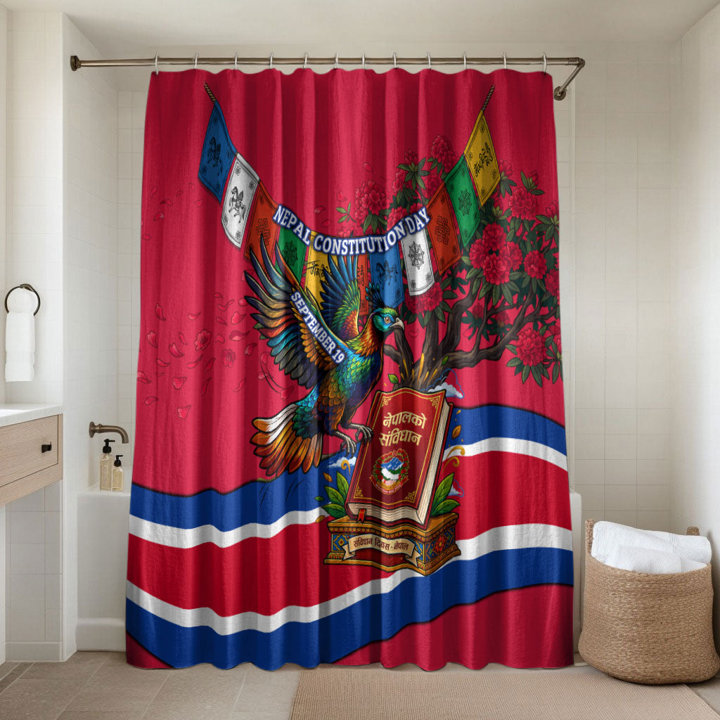 Nepal Constitution Day Bathroom Set Himalayan Temples Danphe Himalayan Monal Floral