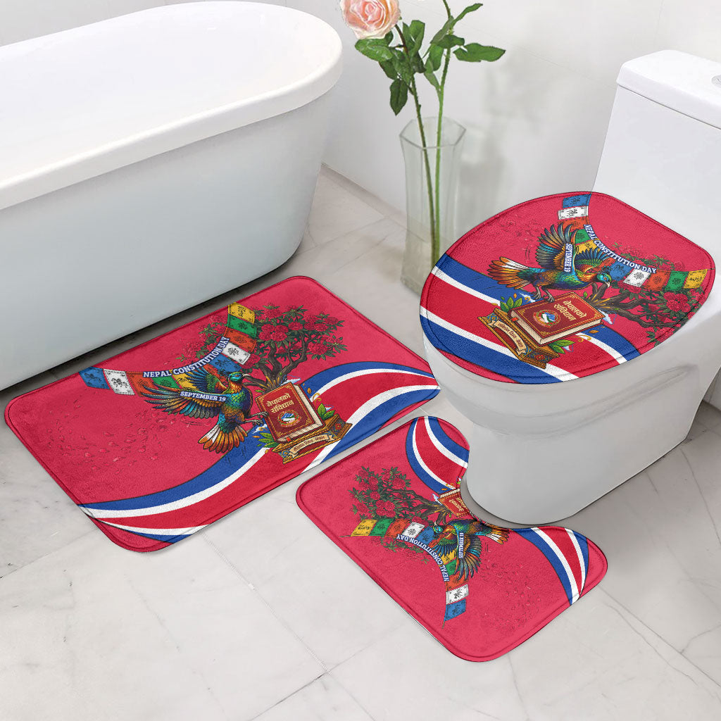 Nepal Constitution Day Bathroom Set Himalayan Temples Danphe Himalayan Monal Floral